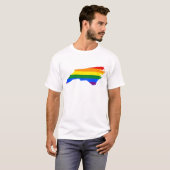 LGBT North Carolina, US state flag map T-Shirt (Voorkant volledig)