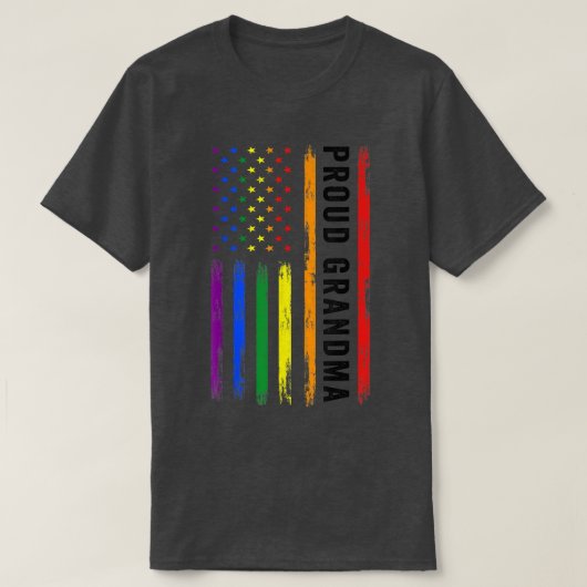 LGBT-ondersteuning gegroepeerd grootma LGBT-vlag G T-shirt (Design voorkant)