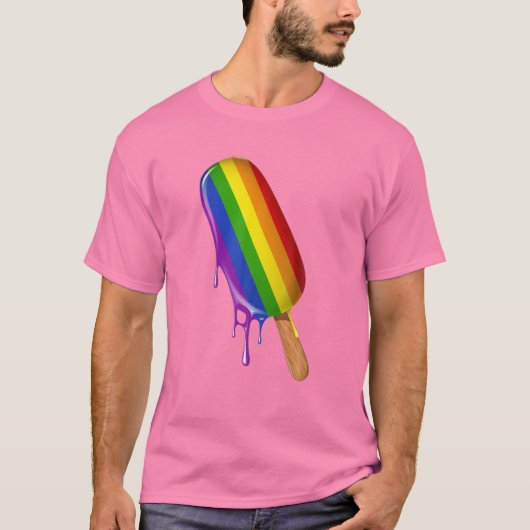 LGBT-ondersteuning, Ice Cream Rainbow Flag Gay Les T-shirt (Voorkant)