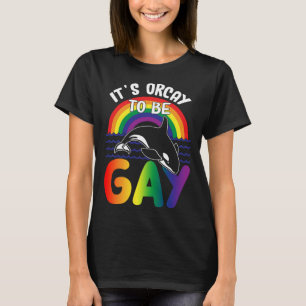 LGBT Orka Walvis Het is oké om homo te zijn Regenb T-shirt