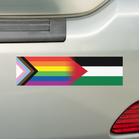 LGBT Palestine Flag Vooruitgang Pride Vlag Bumpersticker (Op auto)