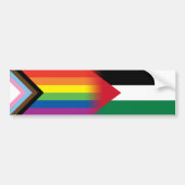 LGBT Palestine Flag Vooruitgang Pride Vlag Bumpersticker (Voorkant)
