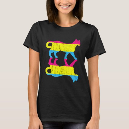 LGBT Pan Pride Pansexuality Vlag Huisdier Kat Pa T-shirt (Voorkant)