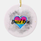 LGBT Pansexual Bisexual Pride Flag Kerstmis Keramisch Ornament (Voorkant)