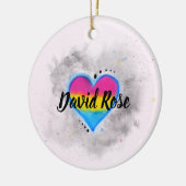 LGBT Pansexual Bisexual Pride Flag Kerstmis Keramisch Ornament (Links)
