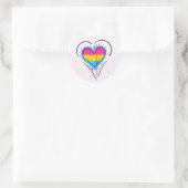 LGBT Pansexual Bisexual Pride Heart Flag Ronde Sticker (Tas)