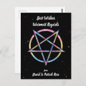 LGBT Pansexual Bisexual Pride Pentagram Briefkaart (Voorkant / Achterkant)