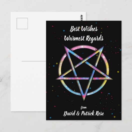 LGBT Pansexual Bisexual Pride Pentagram Briefkaart (Voorkant / Achterkant)
