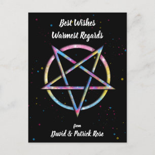 LGBT Pansexual Bisexual Pride Pentagram Briefkaart