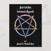 LGBT Pansexual Bisexual Pride Pentagram Briefkaart (Voorkant)