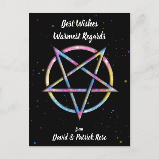LGBT Pansexual Bisexual Pride Pentagram Briefkaart (Voorkant)