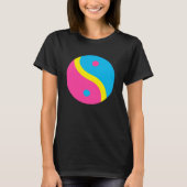 LGBT Pansexual Pride Flag Kleuren Yin Yang T-shirt (Voorkant)