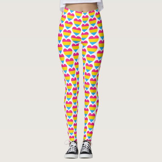 LGBT Pansexual Pride Heart Patroon Leggings (Voorkant)