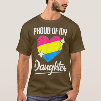 LGBT Pap Mam Hart Proud van Mijn Panseual Daughter T-shirt