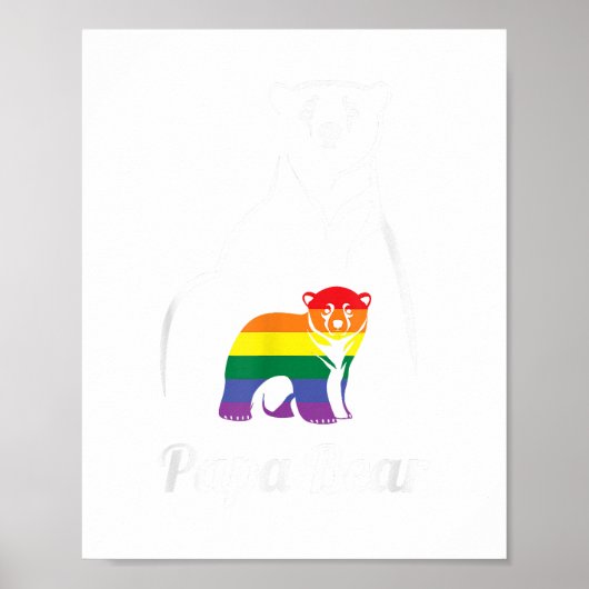 LGBT Papa Beer Gay Pride Equal Rights Rainbow Poster (Voorkant)