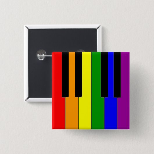 LGBT Piano Keys Vierkante Button 5,1 Cm (Voorkant /achterkant)
