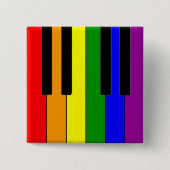 LGBT Piano Keys Vierkante Button 5,1 Cm (Voorkant)