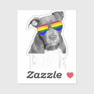 LGBT Pitbull Gay Pride Hond Shades Zonnebril LGBTQ Sticker