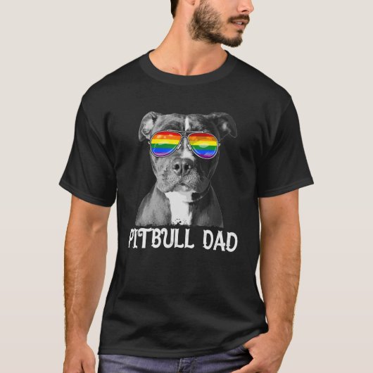 LGBT Pitbull Pap Rainbow Pride Flag Hondenliefhebb T-shirt (Voorkant)