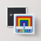 LGBT+ Pixel Pride Vierkante Button 5,1 Cm (Voorkant /achterkant)