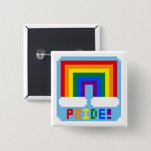 LGBT+ Pixel Pride Vierkante Button 5,1 Cm (Voorkant /achterkant)