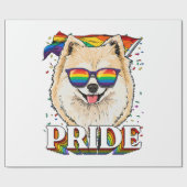 LGBT Pomeranian Gay Pride LGBTQ Rainbow Flag Cadeaupapier (Vlak)