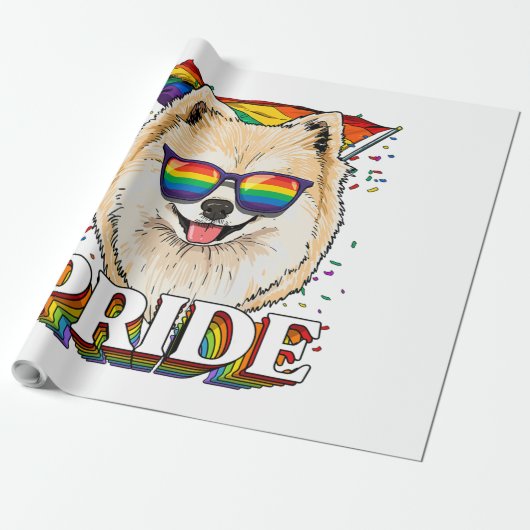 LGBT Pomeranian Gay Pride LGBTQ Rainbow Flag Cadeaupapier (Uitgerold)