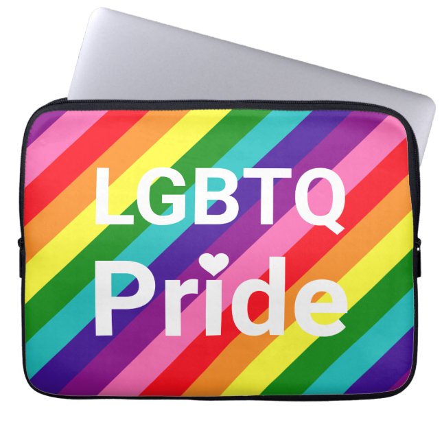 LGBT Pride 8 Stripe regenboog Laptop Sleeve (Voorkant)