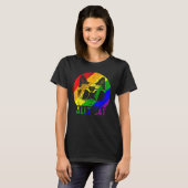 LGBT Pride Ally Kat Regenboog Vlag Gay Lesbisch Su T-shirt (Voorkant volledig)