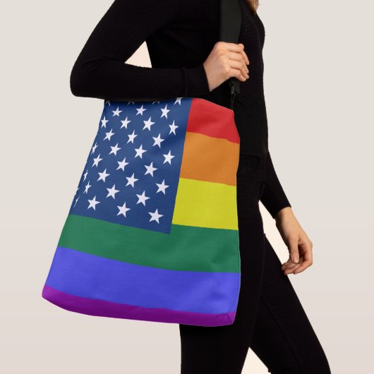 LGBT Pride Amerikaanse vlag met sterren Crossbody Tas (Dichtbij)
