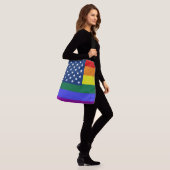 LGBT Pride Amerikaanse vlag met sterren Crossbody Tas (Op model)