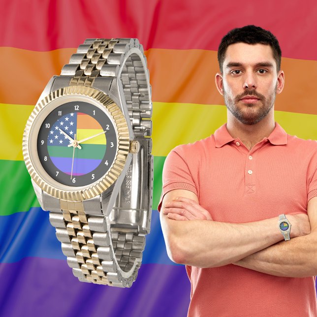 LGBT Pride Amerikaanse vlag met sterren Horloge (LGBT Pride American Flag with Stars Watch)