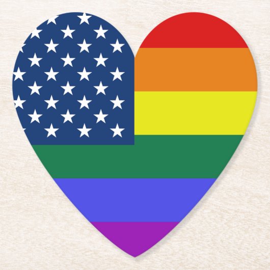 LGBT Pride Amerikaanse vlag met sterren Kartonnen Onderzetters (Voorkant)