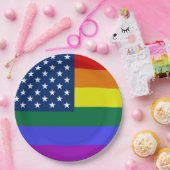 LGBT Pride Amerikaanse vlag met sterren Papieren Bordje (Feest)