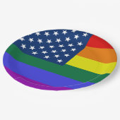 LGBT Pride Amerikaanse vlag met sterren Papieren Bordje (Gekanteld)