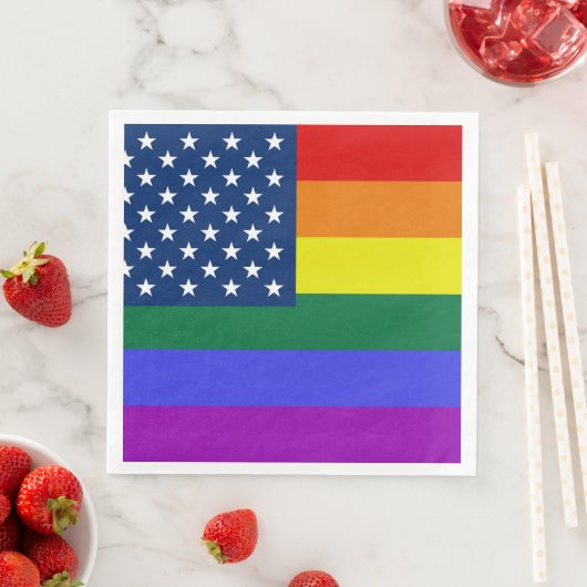 LGBT Pride Amerikaanse vlag met sterren Servet (Insitu)