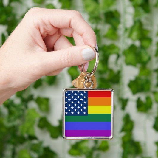 LGBT Pride Amerikaanse vlag met sterren Sleutelhanger (Hand)