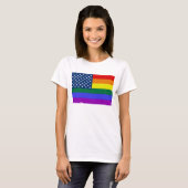 LGBT Pride Amerikaanse vlag met sterren T-shirt (Voorkant volledig)