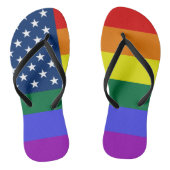 LGBT Pride Amerikaanse vlag met sterren Teenslippers (Voetbed)