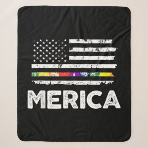 LGBT Pride Amerikaanse Vlag T Shirt - 4 juli Homos Sherpa Deken