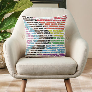 LGBT Pride Beroepen Word Cloud Wit Kussen
