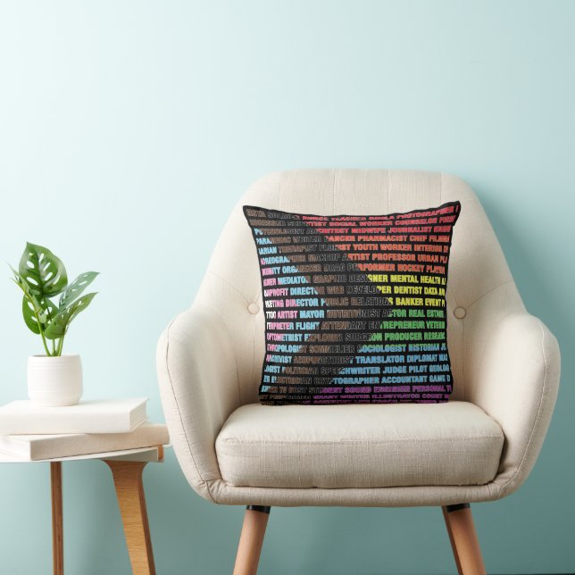 LGBT Pride Beroepen Word Cloud Worpkussen  Kussen (Stoel)