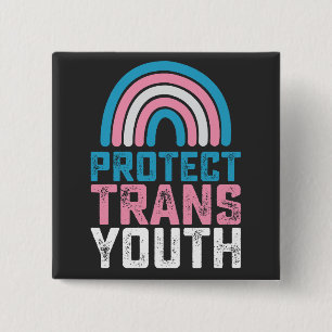 LGBT Pride Bescherm Trans Transgender Jongeren Kin Vierkante Button 5,1 Cm