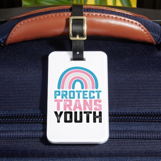 LGBT Pride beschermt transgender Kinderen Bagagelabel (Voorkant Insitu 2)