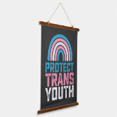 LGBT Pride beschermt transgender Kinderen Hangend Wandkleed (Gebogen)
