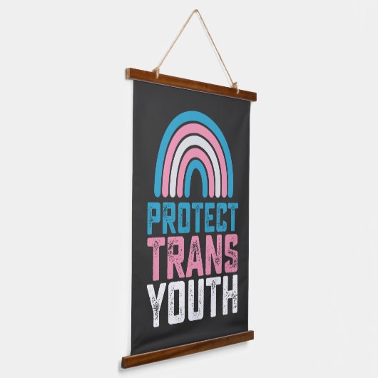 LGBT Pride beschermt transgender Kinderen Hangend Wandkleed (Gebogen)