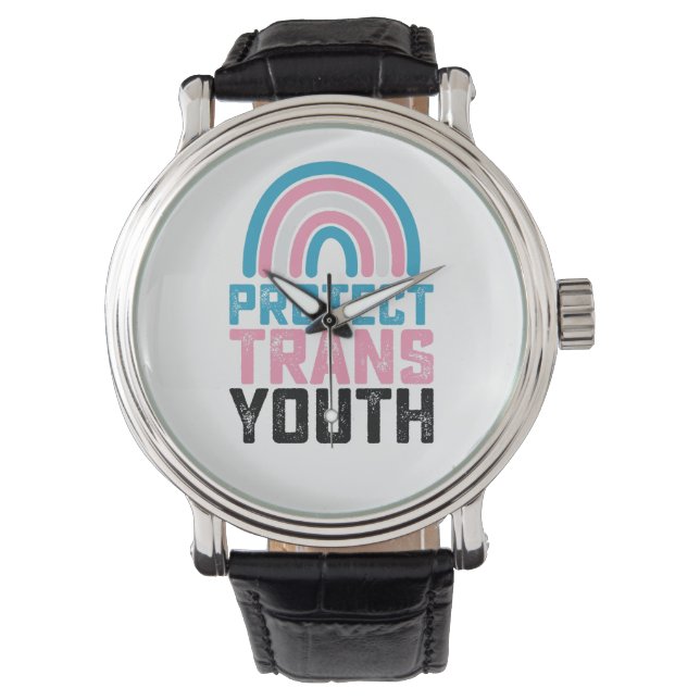 LGBT Pride beschermt transgender Kinderen Horloge (Voorkant)