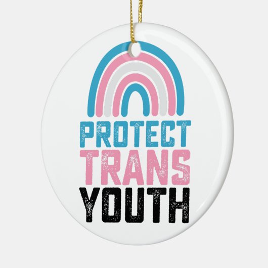 LGBT Pride beschermt transgender Kinderen Keramisch Ornament (Links)