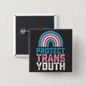 LGBT Pride beschermt transgender Kinderen Vierkante Button 5,1 Cm (Voorkant /achterkant)