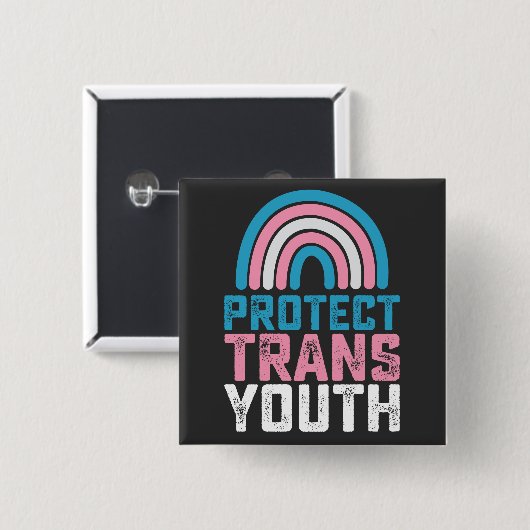 LGBT Pride beschermt transgender Kinderen Vierkante Button 5,1 Cm (Voorkant /achterkant)